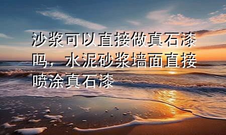 沙漿可以直接做真石漆嗎，水泥砂漿墻面直接噴涂真石漆