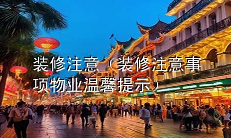 裝修注意（裝修注意事項(xiàng)物業(yè)溫馨提示）