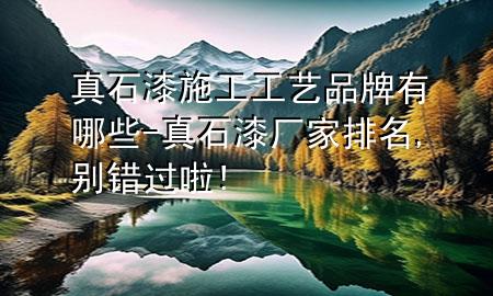 真石漆施工工藝品牌有哪些-真石漆廠家排名,別錯過啦!