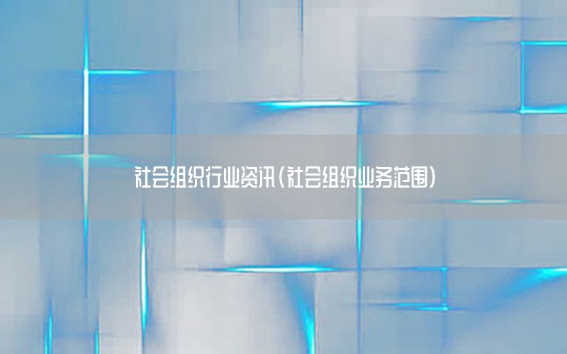 社會組織行業(yè)資訊（社會組織業(yè)務范圍）